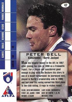 1998 Select AFL Signature Series #47 Peter Bell Back